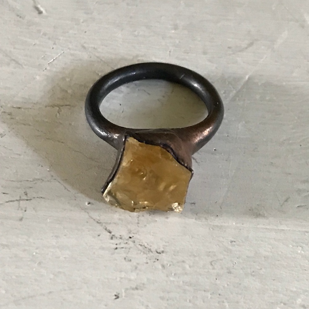 Handmade citrine and copper ring by MidwestAlchemy